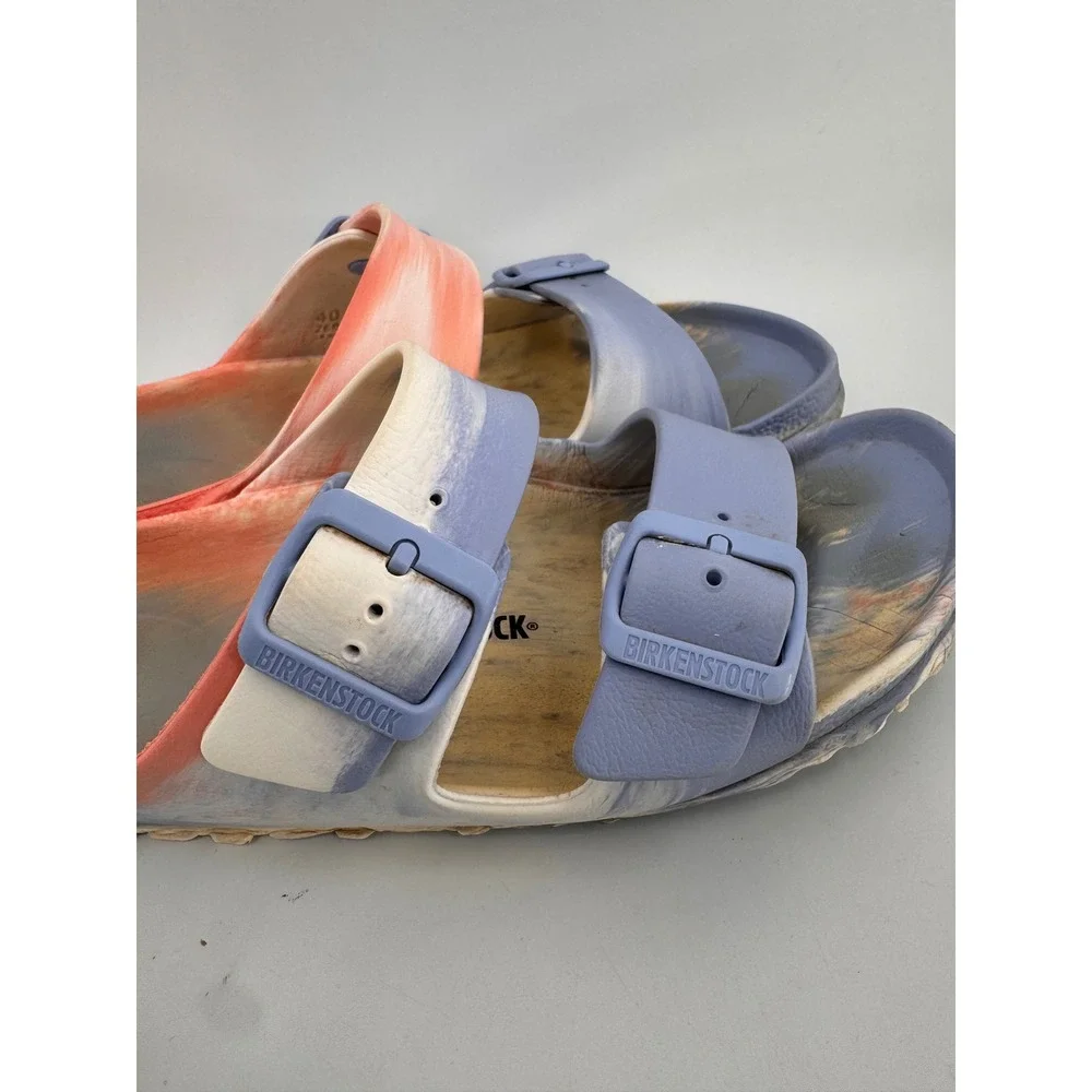 Birkenstock Arizona EVA Sandals Women 9 Narrow Multi Color Marbled Double Strap